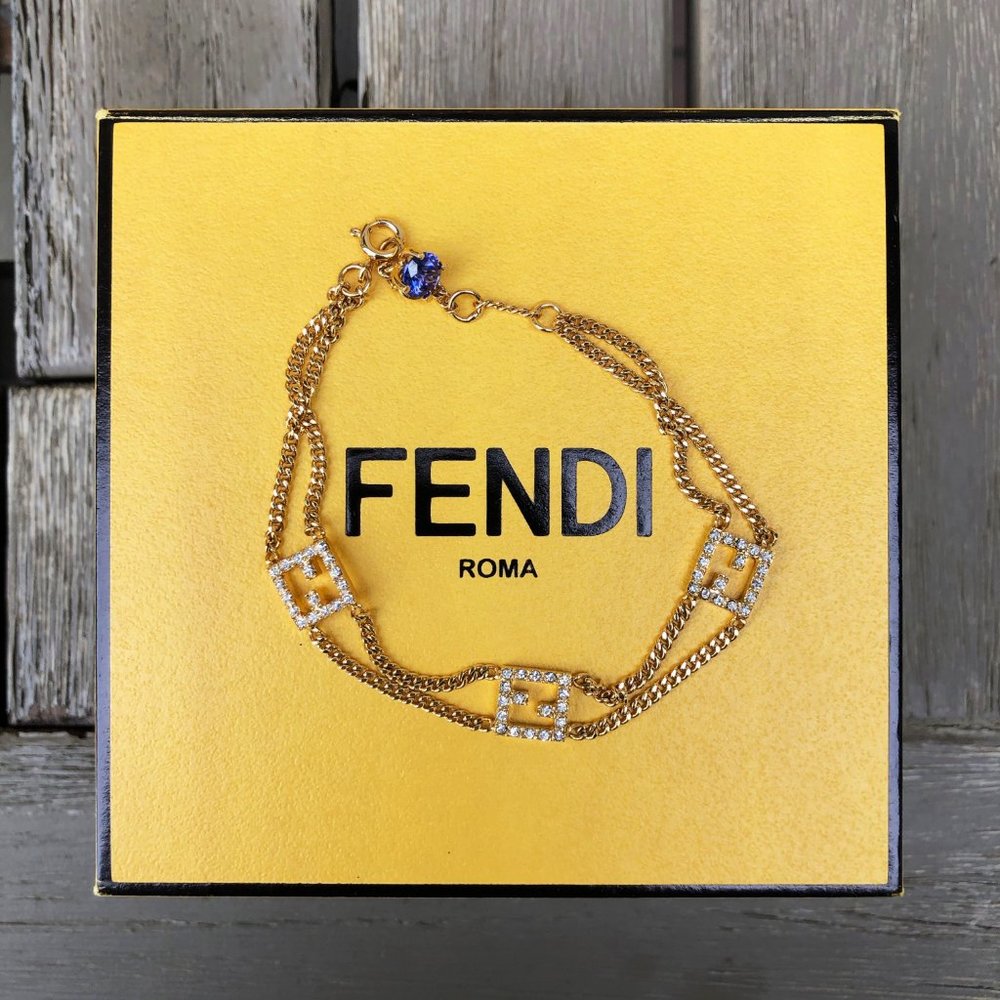 Fendi Gold Crystal Rare Bracelet